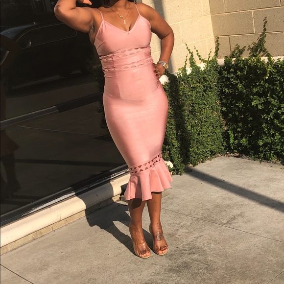 WOW couture Dresses & Skirts - Bandage Midi Frill Hem Dress WOW couture Dresses & Skirts - Bandage Midi Frill Hem Dress